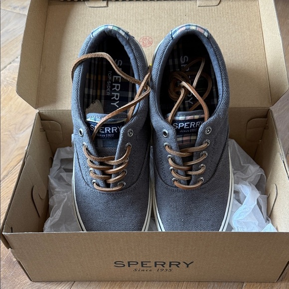 Sperry Men's Charcoal Boat Shoes - Picture 1 of 4